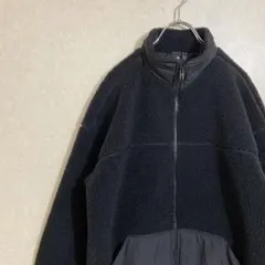 adidas フリースジャケット ボアジャケット　ブラック　　　S 切り替えし