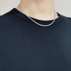 フレンチロープチェーンネックレス　 シルバー　メンズレディース　ペアカップル