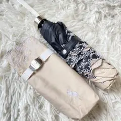 【極美品】ポロラルフローレン 折りたたみ傘 晴雨兼用 刺繍 ベージュ