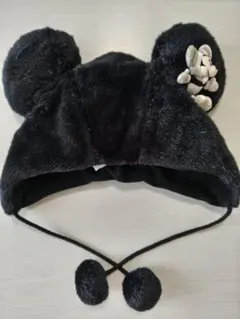 ミッキー ファンキャップ　黒　ラメ　ディズニー