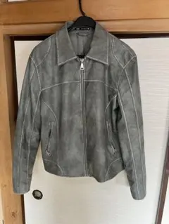 ZARA モスグリーン　レザージャケット　グリーン　Lサイズ
