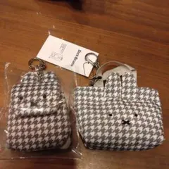 ミッフィー MINI リュックチャーム　トートバッグ 千鳥格子 2点セット