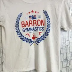 ギルダン プリントTシャツ クルーネック 半袖 ロゴ XS 白 綿 体操