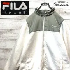 USA古着 FILA SPORT切替デザインフリース ホワイト×グレージュ M