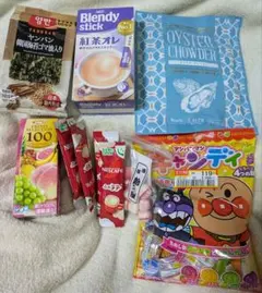 カルディ　スープ　海苔　浅草の飴　　紅茶オレ　セット