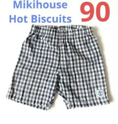 ミキハウス　ホットビスケッツ　チェック柄ショートパンツ　90サイズ　半ズボン