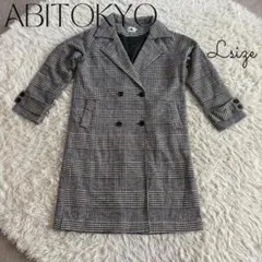 ABITOKYO チェスターコート ロングコート チェック ブラック 古着
