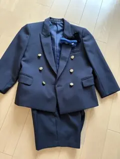 ネイビー ダブルジャケットセットアップ+アニエスべー蝶ネクタイ付き