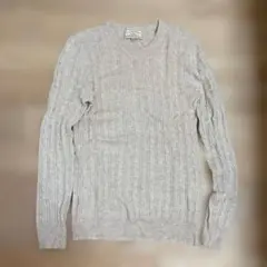 カシミヤ100% ケーブルニットセーター S green label