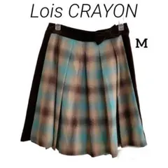 ♥️クリーニング済♥️美品♥️【Lois CRAYON 】M チェック異素材SK