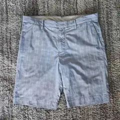 【ユニクロ】ブルー チェック柄 ショートパンツ　Lサイズ