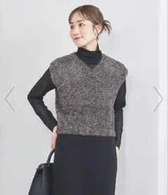 グリッターラメ ノースリーブ ニットベスト