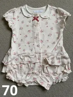 Bebe reduction 花柄半袖ロンパース70