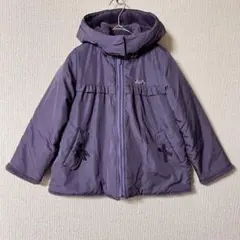 BeBe /パープル フード付き防寒コート 裏ボアジャンパー110cm