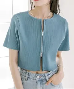 mystic 半袖Wジップニット