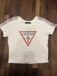 GUESS 半袖Tシャツ ホワイト ロゴテープ