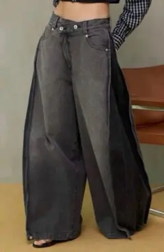 Side-TuckCocoonDenim /サイドタックコクーンデニムパンツ38のサムネイル
