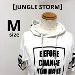 【JUNGLE STORM】ビッグロゴプリント 半袖パーカー M 438
