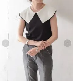 Discoat 襟付きニット　ニット　ビッグカラー