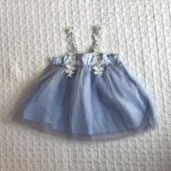 【美品】アプレレクール　チュールワンピース　水色　レース　80 ドレス