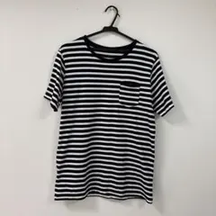 GLOBAL WORK スーピマコットン ボーダー ポケットTシャツ Lのサムネイル