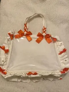 ザッカマート A4フリルデザイン痛バッグ (WhiteLimited) オレンジ