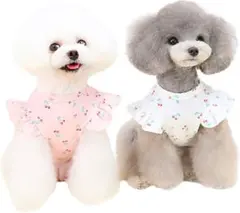 新品未使用❣️ペット服 犬服 Tシャツ 犬用ワンピース 春秋夏 脱毛保護さくらんぼ