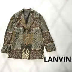 ランバン幾何学模様 ウール　テーラードジャケット　総柄　L