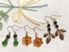 No.366ぷっくりお花のビタミンカラーピアス まとめ売り お買い得 セール