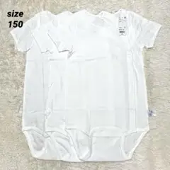 【新品】ユニクロ 3枚セット コットン マエアキ ボディスーツ 半袖 ホワイト