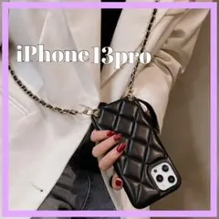 iPhone13proケース　ショルダーストラップ　キルト 肩掛け　スマホケース