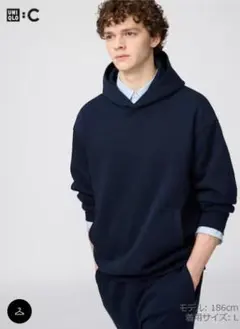 【新品・未使用】ユニクロ C：スウェットオーバーサイズプルパーカ