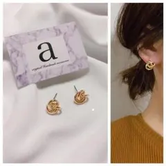 2109☺︎ゴールド3連フープのチタンピアス☺︎