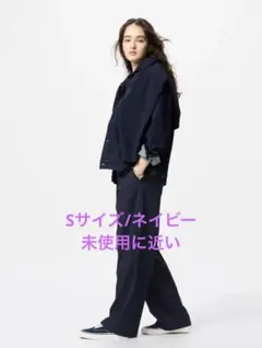 UNIQLO ユニクロ タックワイドパンツ ネイビー