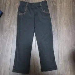 10分丈 裏起毛 ブラック パンツ