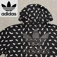 adidas スーパースター総柄 トレフォイルロゴパーカー　Oサイズ(XL)
