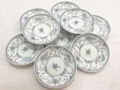 有田焼　彩　染付　小皿　9枚まとめ　花柄　和食器　陶器