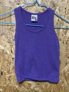 リブ編み ノースリーブタンクトップ 2枚セット