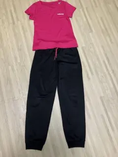 adidas ジャージ上下セット 130 ピンク・黒