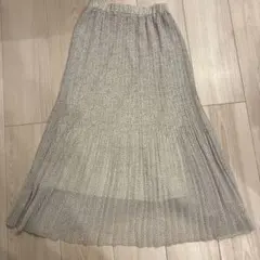 【シンプリシテェ】 ドット柄 プリーツロングスカート フリーサイズ ウエストゴムのサムネイル