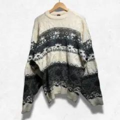 90s Vintage C&A ニット ホワイト y2k アーカイブ グランジ