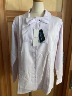 新品‼️✳️ENJOY 長袖 事務服リボンブラウス✳️17号仕事薄ピンククール&ドライのサムネイル