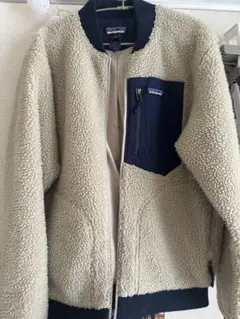 Patagonia フリースジャケット ベージュ/ネイビー