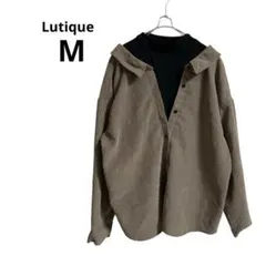 しまむら　Lutique 重ね着風　シャツ　コーデュロイ　ブラウン　M