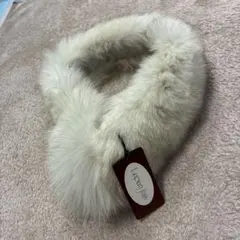 新品未使用　ブルーフォックスファー　ティペット　毛皮　マフラー　ホワイト