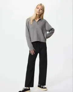 ウォッシャブルリブニットパンツ ユニクロ