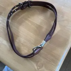 ブラウンレザーベルト シルバーリングバックル