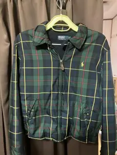 最終値引き　ラルフローレン美品　ダウンジャケット　チェック裏面フリース　ブルゾン