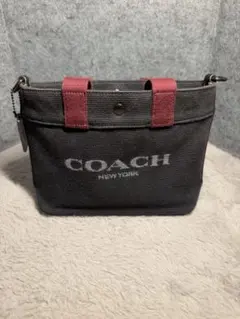 COACH ミニトートバッグ キャンバス ダークグレーのサムネイル