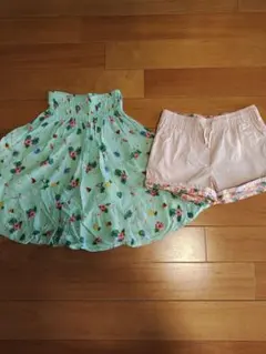 美品　女の子　スカート　ショートパンツ2枚セット　130cm
